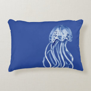 Double-sided watercolor jellyfish stringray custom decorative cushion