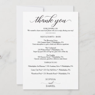 Double Sided Wedding Itinerary - Wedding Welcome I Invitation