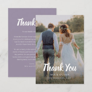Double Sided Wedding Thank You Card with Photo