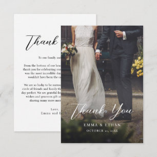 Double Sided Wedding Thank You Card with Photo