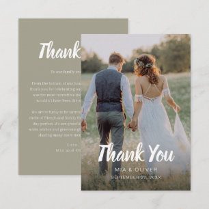 Double Sided Wedding Thank You Card with Photo