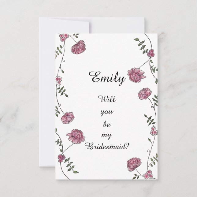 Double sided Will you be my bridesmaid card (Front)