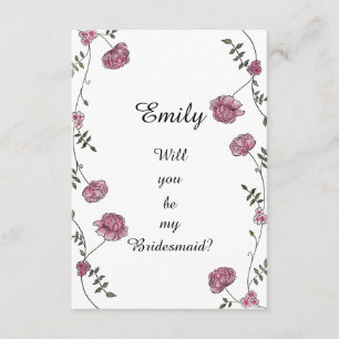 Double sided Will you be my bridesmaid card