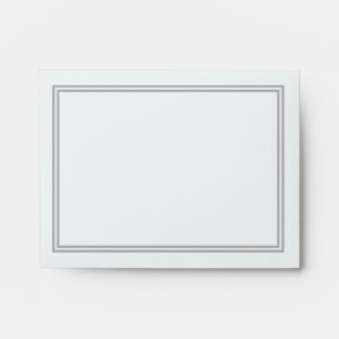 Double Silver Metallic Border on Bubbly White Envelopes