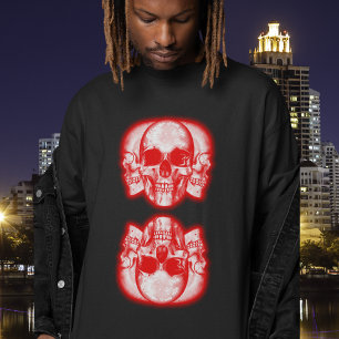 Double Skulls Merge Cool Vintage Men's style 80s  T-Shirt