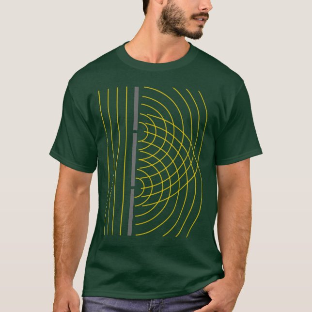 Double Slit Light Wave Particle Science Experiment T-Shirt (Front)