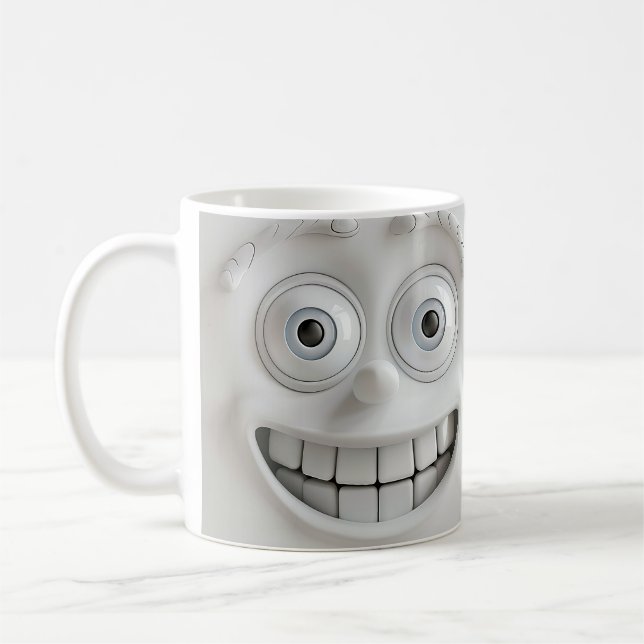 Double-Smile Sarcastic Face 3D Mug Wrap (Left)