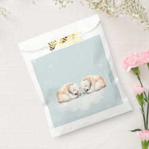 Double Snuggles Twin Polar Bears Favour Bags