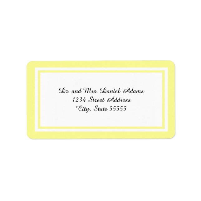 Double Soft Yellow Trim - Address Label (Front)