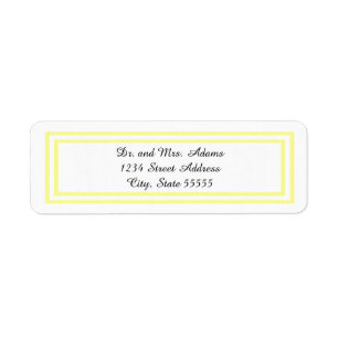 Double Soft Yellow Trim - Address Label