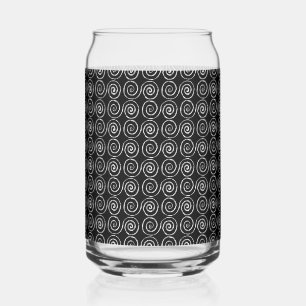 Double Spiral Celtic Pattern Can Glass