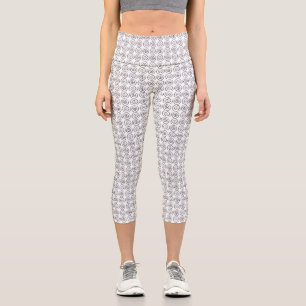 Double Spiral Celtic Pattern Capri Leggings