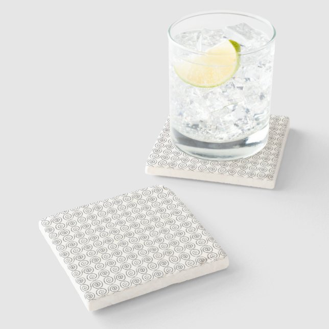 Double Spiral Celtic Pattern Stone Coaster (Side)