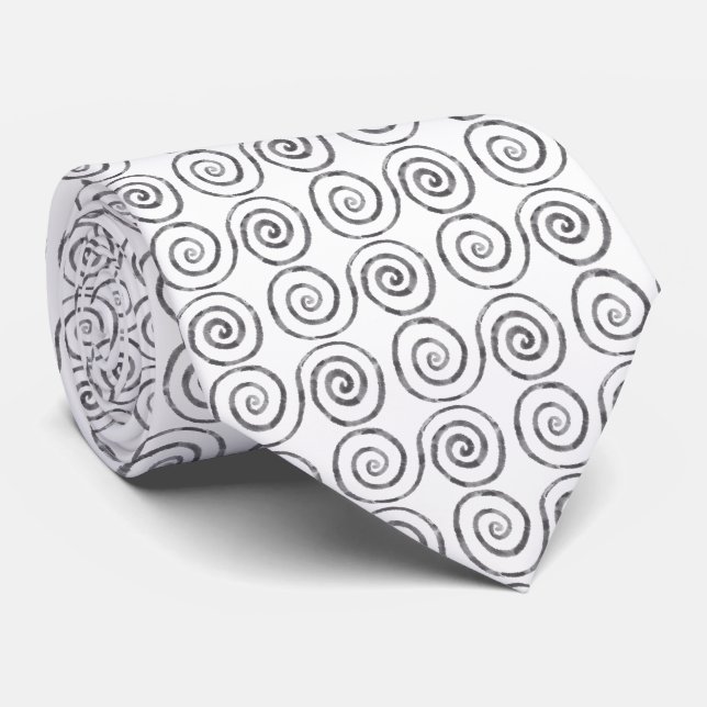 Double Spiral Celtic Pattern Tie (Rolled)