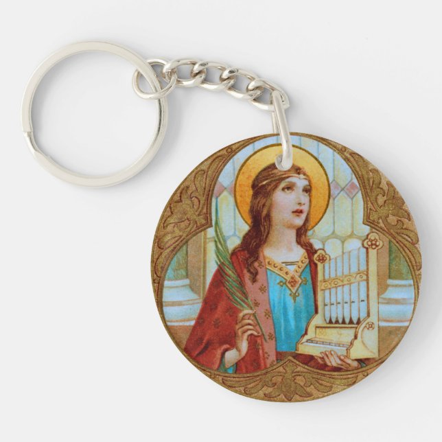 Double St. Cecilia of Rome (BK 003) Key Ring (Front)
