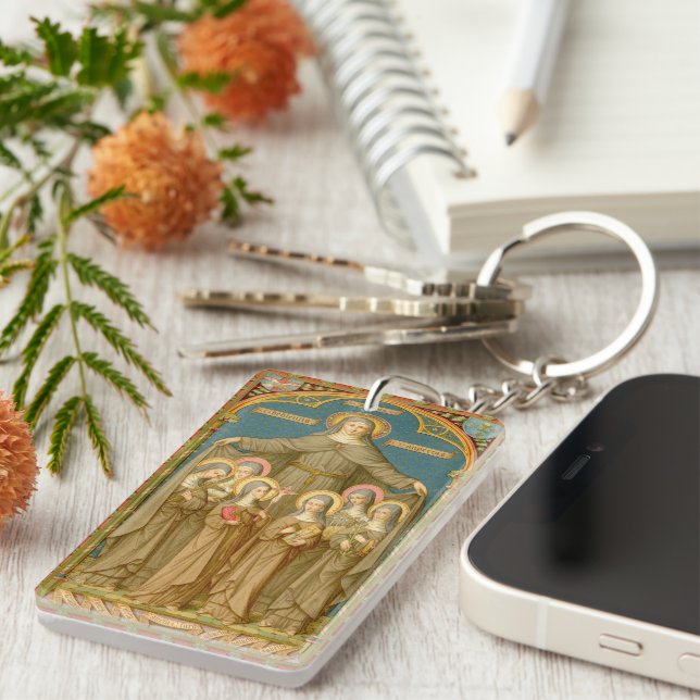 Double St. Clare of Assisi & Nuns (SAU 27) Key Ring (Front Right)