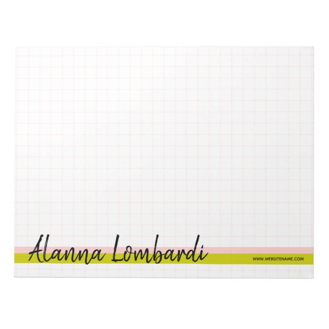 Double Stripe Script Grid Memo Pad (Front)