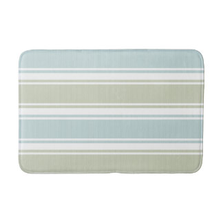 Double Striped Seafoam & Blue Bath Mat