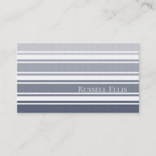 Double Striped   Slate Blue Ombre Business Card