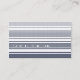 Double Striped   Slate Blue Ombre Business Card