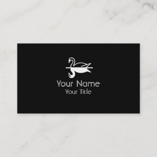 Double Swan black white custom business cards