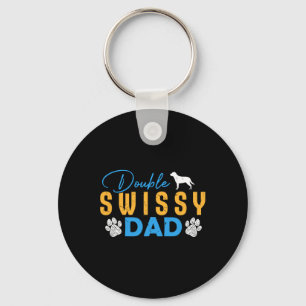 Double Swissy Dog Dad Gifts Funny Swissy Dog Lover Key Ring