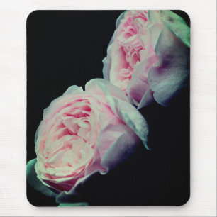 Double Take Pink Roses Flower Mouse Mat