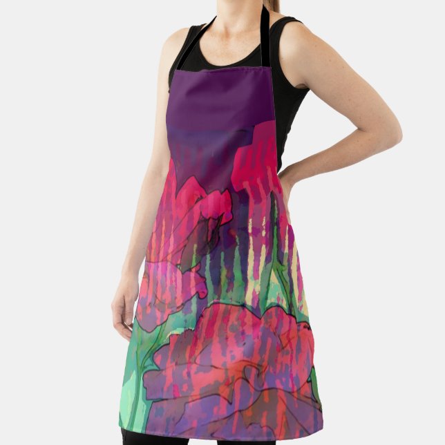 Double Take Rose Abstract Design Apron (Insitu)