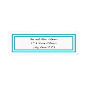 Double Teal Trim - Address Label