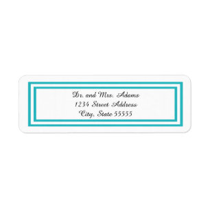 Double Teal Trim - Return Address Label