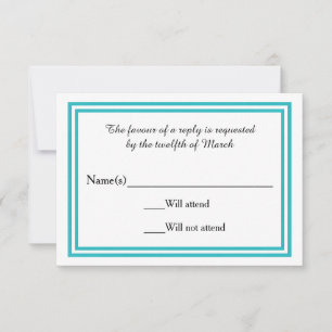 Double Teal Trim - RSVP Card