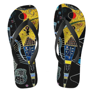 Double Tension Modern Art by Wassily Kandinsky Flip Flops