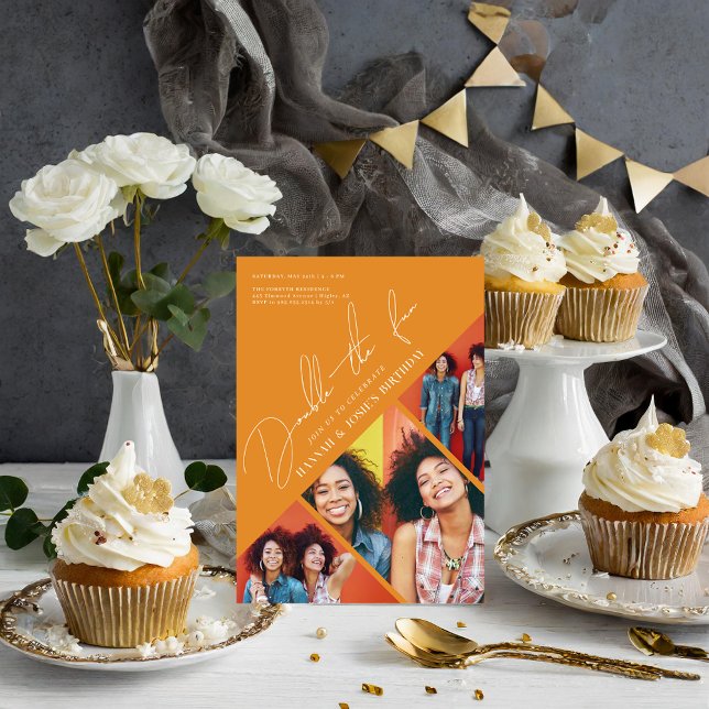 Double the Fun | Modern Joint Birthday Invitation (Creator Uploaded)