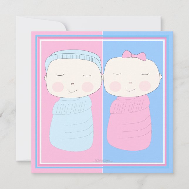 Double the Joy!  Twin Boy Girl Shower Invitation (Front)