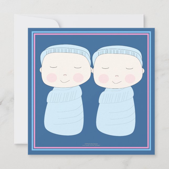 Double the Joy!  Twin Boy Shower Invitation (Front)