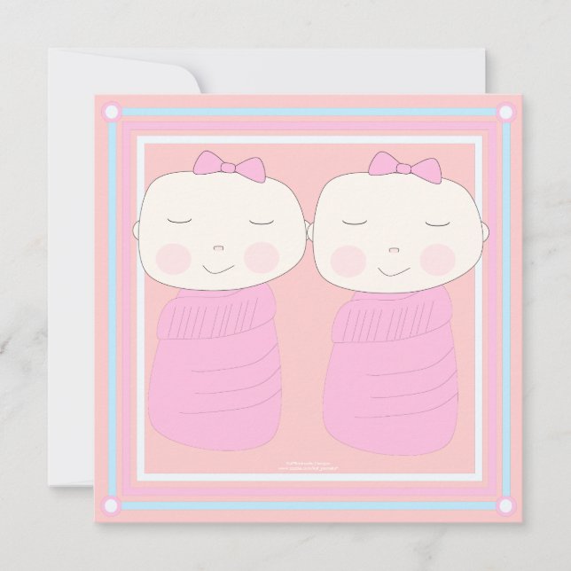 Double the Joy!  Twin Girl Shower Invitation (Front)