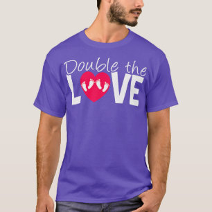 Double The Love Funny Valentine's Day Pregnancy Re T-Shirt