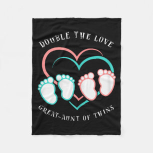 Double The Love New Great-aunt Of Twins Fleece Blanket