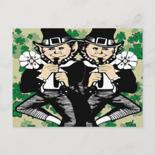 Double The Luck Leprechaun Postcard