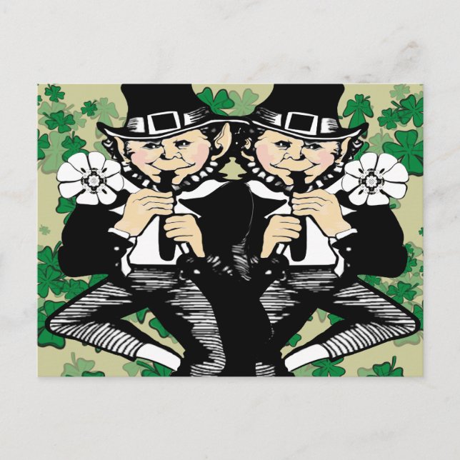 Double The Luck Leprechaun Postcard (Front)