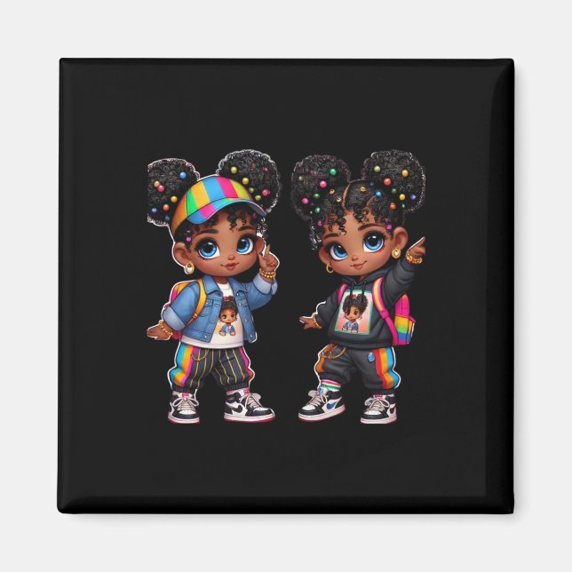 Double The S Bold Black Twins Art Sticker  Magnet (Front)