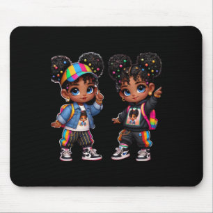 Double The S Bold Black Twins Art Sticker Mouse Mat