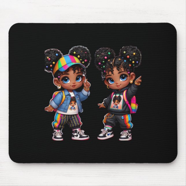 Double The S Bold Black Twins Art Sticker  Mouse Mat (Front)