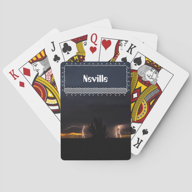 Double thunder lightning bolts playing cards (Back)