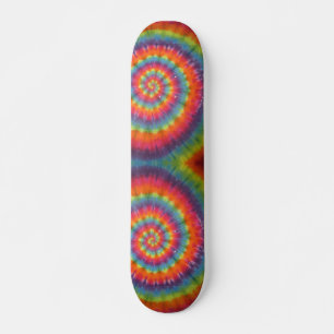 Double tie dye swirls skateboard