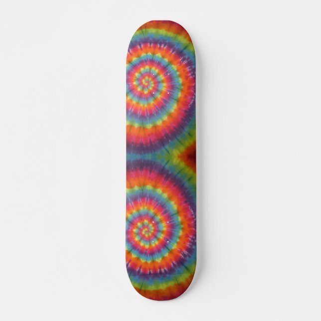 Double tie dye swirls skateboard (Front)