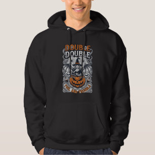 Double Toil Trouble Witch Pumpkin Halloween Cobweb Hoodie