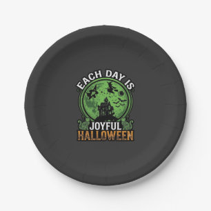 Double Toil Trouble Witch Pumpkin Halloween Cobweb Paper Plate