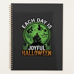 Double Toil Trouble Witch Pumpkin Halloween Cobweb Planner
