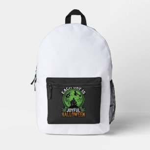 Double Toil Trouble Witch Pumpkin Halloween Cobweb Printed Backpack